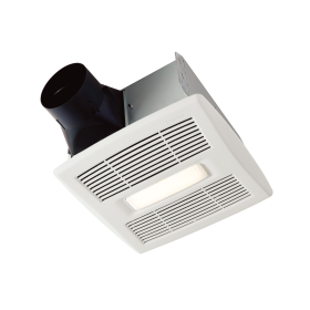 Broan AE50110DCL Flex DC Series Ventilation Fan with LED Light (Dimmable), 50/80/110 CFM Selector, 9-1/4 x 10 In. Housing, 5-3/4 In. Housing Depth, 11-3/4 x 12-1/2 In. Grille, 4 In. Duct Diameter, Energy Star Certified