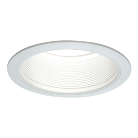 Halo 6100WB White 6 In. Tapered Metal Baffe With Both Narrow And Wide White Trim Rings