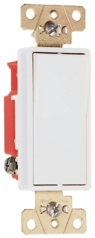 Pass & Seymour 2621-W Decorator Switch, 120/277 VAC, 15 A, SPST