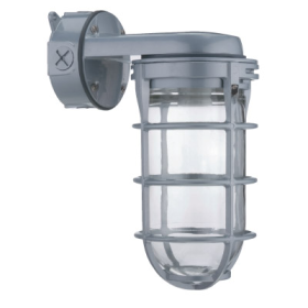 Lithonia VW150I M12 Outdoor Vaporproof Wall Mounted Light With Glass Globe For A19 Lamp 120 VAC Gray Housing