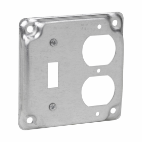 Crouse-Hinds TP506 4 In. Square 1/2 In. Raised Toggle and Duplex Surface Cover