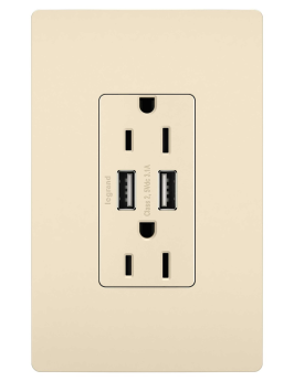 Pass & Seymour TM826USBLA radiant 15A Tamper-Resistant USB Outlet 15 A, 120 VAC