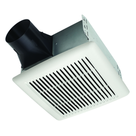 Broan AE110 Flex Series Ventilation Fan, 110 CFM, 9-1/4 x 10 In. Housing, 5-3/4 In. Housing Depth, 11-1/2 x 12 In. Grille, 4 In. Duct Diameter, Energy Star Certified