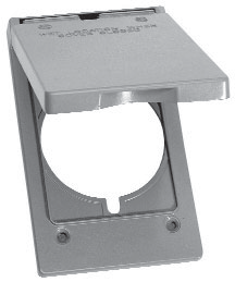 Crouse-Hinds TP7218 1-Gang Vertical 20/30/50Amp Single-Receptacle Weatherproof Outlet Box Cover Gray