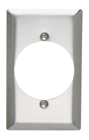 Pass & Seymour SS724 Power Outlet Receptacle Openings, One Gang, 302/304 Stainless Steel