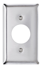 Pass & Seymour SS7 Single Receptacle Openings, One Gang, 302/304 Stainless Steel Plate